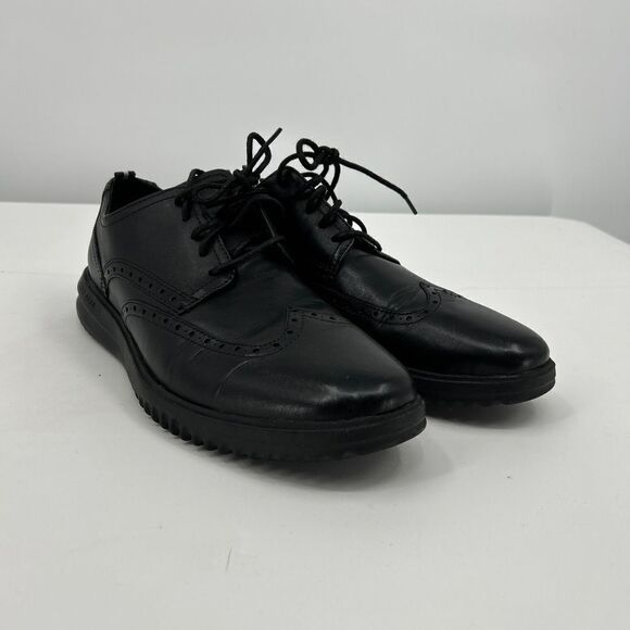 NWT Cole Haan C36938 Black Leather Wingtip LaceUp Brogues  display picture 1